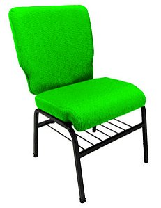 01 Cadeira para Igrejas c/ Porta Biblía e Porta Cálice Verde