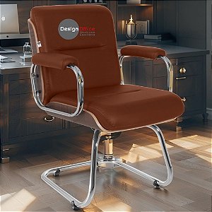 Cadeira Original Eames Interlocutor Cromada Linha Capa em Madeira Escura - Vermelho Vinho