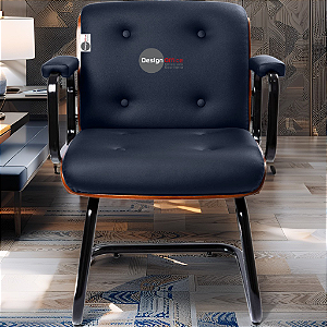 DUPLICADO - Cadeira Design Office Eames Signature Interlocutor Black - Capa em Madeira - Laranja