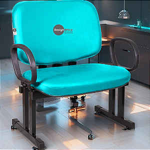Cadeira que suporta até 300kg para Obesos Super Reforçada – Ideal para atendimento ao público em Clínicas, Hospitais, Igrejas e Instituições Financeiras - Verde Água