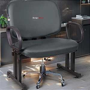 Cadeira que suporta até 300kg para Obesos Super Reforçada – Ideal para atendimento ao público em Clínicas, Hospitais, Igrejas e Instituições Financeiras - Cinza Escuro