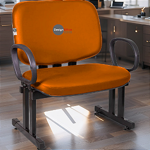 Cadeira que suporta até 300kg para Obesos Super Reforçada – Ideal para atendimento ao público em Clínicas, Hospitais, Igrejas e Instituições Financeiras - Laranja