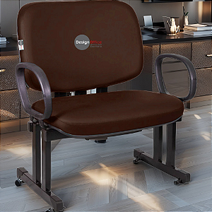 Cadeira que suporta até 300kg para Obesos Super Reforçada – Ideal para atendimento ao público em Clínicas, Hospitais, Igrejas e Instituições Financeiras - Marrom