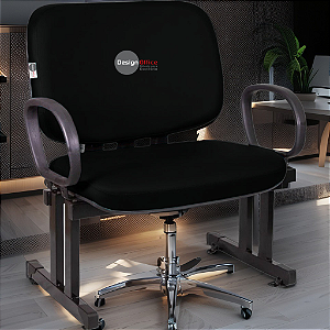 Cadeira que suporta até 300kg para Obesos Super Reforçada – Ideal para atendimento ao público em Clínicas, Hospitais, Igrejas e Instituições Financeiras - Preto