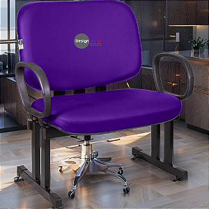 Cadeira que suporta até 300kg para Obesos Super Reforçada – Ideal para atendimento ao público em Clínicas, Hospitais, Igrejas e Instituições Financeiras - Roxo