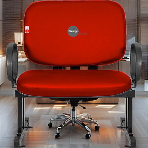 Cadeira que suporta até 300kg para Obesos Super Reforçada – Ideal para atendimento ao público em Clínicas, Hospitais, Igrejas e Instituições Financeiras - Vermelho