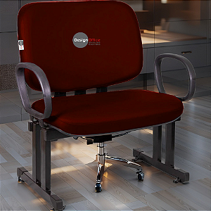 Cadeira que suporta até 300kg para Obesos Super Reforçada – Ideal para atendimento ao público em Clínicas, Hospitais, Igrejas e Instituições Financeiras - Vermelho Telha