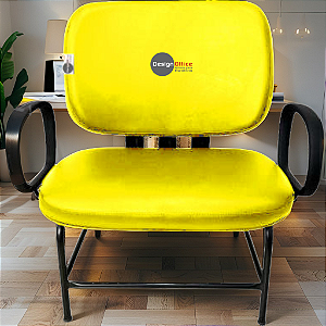 Cadeira que suporta até 300kg para Obesos Super Reforçada – Ideal para atendimento ao público em Clínicas, Hospitais, Igrejas e Instituições Financeiras - Amarelo