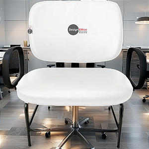 Cadeira que suporta até 300kg para Obesos Super Reforçada – Ideal para atendimento ao público em Clínicas, Hospitais, Igrejas e Instituições Financeiras - Branco