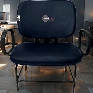 Cadeira que suporta até 300kg para Obesos Super Reforçada – Ideal para atendimento ao público em Clínicas, Hospitais, Igrejas e Instituições Financeiras - Azul Marinho
