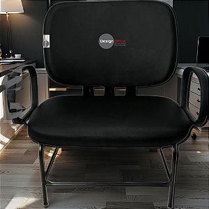 Cadeira que suporta até 300kg para Obesos Super Reforçada – Ideal para atendimento ao público em Clínicas, Hospitais, Igrejas e Instituições Financeiras -Preto