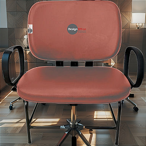 Cadeira que suporta até 300kg para Obesos Super Reforçada – Ideal para atendimento ao público em Clínicas, Hospitais, Igrejas e Instituições Financeiras - Vermelho Telha