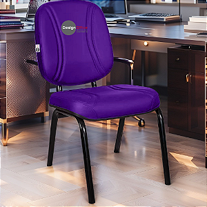 Cadeira Super Reforçada que Suporta até 200kg para Obesos e Porteiros, ideal para Escritório, Escolas e Portaria de Prédios e Condomínios - Roxo