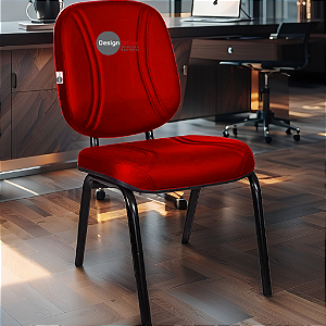 Cadeira Super Reforçada que Suporta até 200kg para Obesos e Porteiros, ideal para Escritório, Escolas e Portaria de Prédios e Condomínios - Vermelho