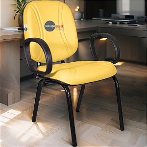 Cadeira Super Reforçada que Suporta até 200kg para Obesos e Porteiros, ideal para Escritório, Escolas e Portaria de Prédios e Condomínios - Amarelo