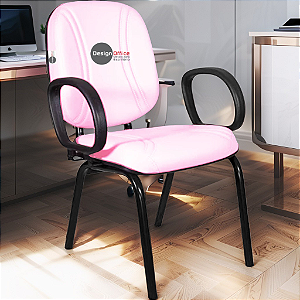 Cadeira Super Reforçada que Suporta até 200kg para Obesos e Porteiros, ideal para Escritório, Escolas e Portaria de Prédios e Condomínios - Rosa Claro