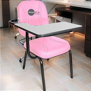 Cadeira Escolar Super Reforçada que Suporta até 200kg para Obesos, ideal para Escolas e Faculdades - Rosa Claro