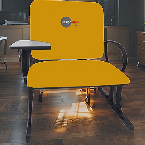 Cadeira Escolar Super Reforçada que Suporta até 300kg para Obesos, ideal para Escolas e Faculdades - Amarelo Mostarda
