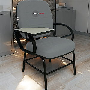 Cadeira Escolar que Suporta até 200kg Super Reforçada para Obesos, ideal para Escolas e Faculdades - Cinza Claro