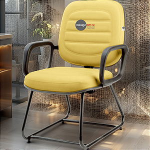 Cadeira para Obesos que Suporta até 200kg Super Reforçada, ideal para Porteiros, Portaria de Condomínios, Escolas, Faculdades e Escritórios - Amarelo