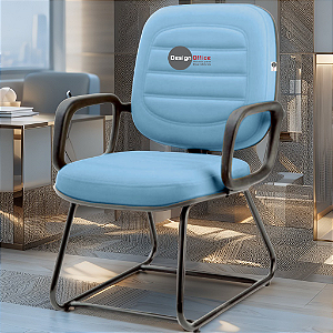 Cadeira para Obesos que Suporta até 200kg Super Reforçada, ideal para Porteiros, Portaria de Condomínios, Escolas, Faculdades e Escritórios - Azul Bebê