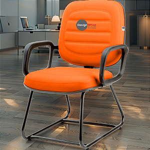 Cadeira para Obesos que Suporta até 200kg Super Reforçada, ideal para Porteiros, Portaria de Condomínios, Escolas, Faculdades e Escritórios - Laranja