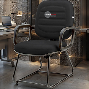 Cadeira para Obesos que Suporta até 200kg Super Reforçada, ideal para Porteiros, Portaria de Condomínios, Escolas, Faculdades e Escritórios - Preto