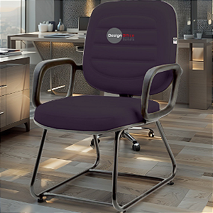 Cadeira para Obesos que Suporta até 200kg Super Reforçada, ideal para Porteiros, Portaria de Condomínios, Escolas, Faculdades e Escritórios - Roxo