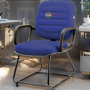 Cadeira para Obesos que Suporta até 200kg Super Reforçada, ideal para Porteiros, Portaria de Condomínios, Escolas, Faculdades e Escritórios - Azul Royal