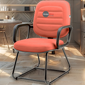 Cadeira para Obesos que Suporta até 200kg Super Reforçada, ideal para Porteiros, Portaria de Condomínios, Escolas, Faculdades e Escritórios - Vermelho Telha