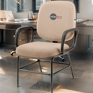 Cadeira para Obesos que Suporta até 200kg Super Reforçada, ideal para Porteiros, Portaria de Condomínios, Escolas, Faculdades e Escritórios - Bege