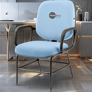 Cadeira para Obesos que Suporta até 200kg Super Reforçada, ideal para Porteiros, Portaria de Condomínios, Escolas, Faculdades e Escritórios - Azul Bebê