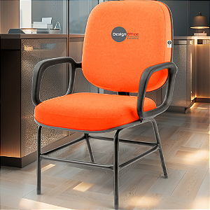 Cadeira para Obesos que Suporta até 200kg Super Reforçada, ideal para Porteiros, Portaria de Condomínios, Escolas, Faculdades e Escritórios - Laranja