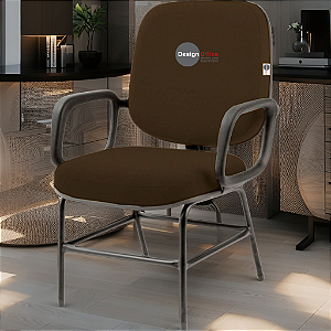 Cadeira para Obesos que Suporta até 200kg Super Reforçada, ideal para Porteiros, Portaria de Condomínios, Escolas, Faculdades e Escritórios - Marrom
