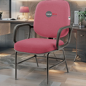 Cadeira para Obesos que Suporta até 200kg Super Reforçada, ideal para Porteiros, Portaria de Condomínios, Escolas, Faculdades e Escritórios - Rosa Pink