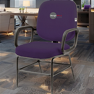 Cadeira para Obesos que Suporta até 200kg Super Reforçada, ideal para Porteiros, Portaria de Condomínios, Escolas, Faculdades e Escritórios - Roxo