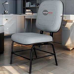 Cadeira para Obesos que Suporta até 200kg Super Reforçada, ideal para Porteiros, Portaria de Condomínios, Escolas, Faculdades e Escritórios - Cinza Claro