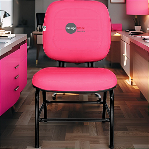 Cadeira para Obesos que Suporta até 200kg Super Reforçada, ideal para Porteiros, Portaria de Condomínios, Escolas, Faculdades e Escritórios - Rosa Pink