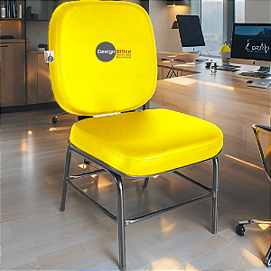 Cadeira para Obesos que Suporta até 200kg Super Reforçada, ideal para Porteiros, Portaria de Condomínios, Escolas, Faculdades e Escritórios - Amarelo