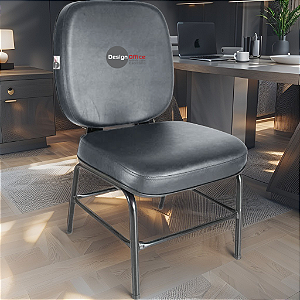 Cadeira para Obesos que Suporta até 200kg Super Reforçada, ideal para Porteiros, Portaria de Condomínios, Escolas, Faculdades e Escritórios - Cinza Escuro