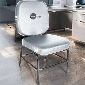 Cadeira para Obesos que Suporta até 200kg Super Reforçada, ideal para Porteiros, Portaria de Condomínios, Escolas, Faculdades e Escritórios - Cinza Claro