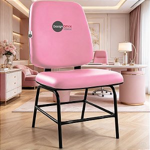Cadeira que Suporta até 200kg para Obesos Super Reforçada, ideal para Porteiros, Portaria de Condomínios, Escolas, Faculdades e Escritórios - Rosa Claro