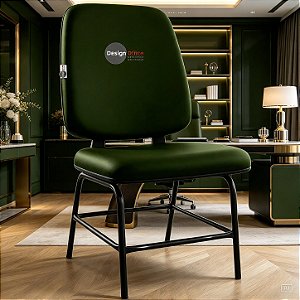 Cadeira que Suporta até 200kg para Obesos Super Reforçada, ideal para Porteiros, Portaria de Condomínios, Escolas, Faculdades e Escritórios - Verde Escuro