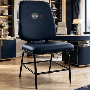 Cadeira que Suporta até 200kg para Obesos Super Reforçada, ideal para Porteiros, Portaria de Condomínios, Escolas, Faculdades e Escritórios - Azul Marinho