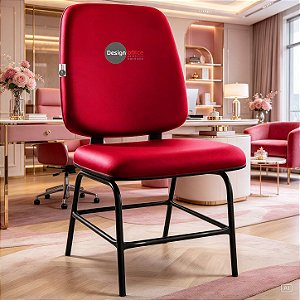 Cadeira que Suporta até 200kg para Obesos Super Reforçada, ideal para Porteiros, Portaria de Condomínios, Escolas, Faculdades e Escritórios - Rosa Pink