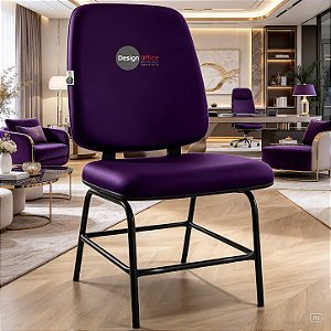 Cadeira que Suporta até 200kg para Obesos Super Reforçada, ideal para Porteiros, Portaria de Condomínios, Escolas, Faculdades e Escritórios - Roxo