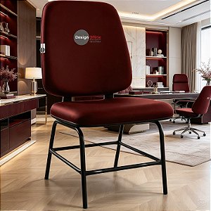 Cadeira que Suporta até 200kg para Obesos Super Reforçada, ideal para Porteiros, Portaria de Condomínios, Escolas, Faculdades e Escritórios - Vermelho Vinho