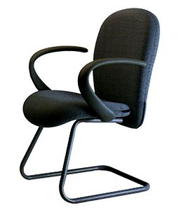 Cadeira Diretor com Braços e Base Fixa  Linha Lombar Preto