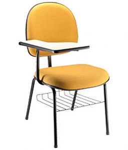 Cadeira Executiva Universitária com prancheta Linha Office Cor Amarelo
