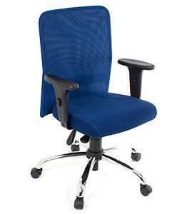 Cadeira Digitador  com Braços Linha Tela Mesh Azul